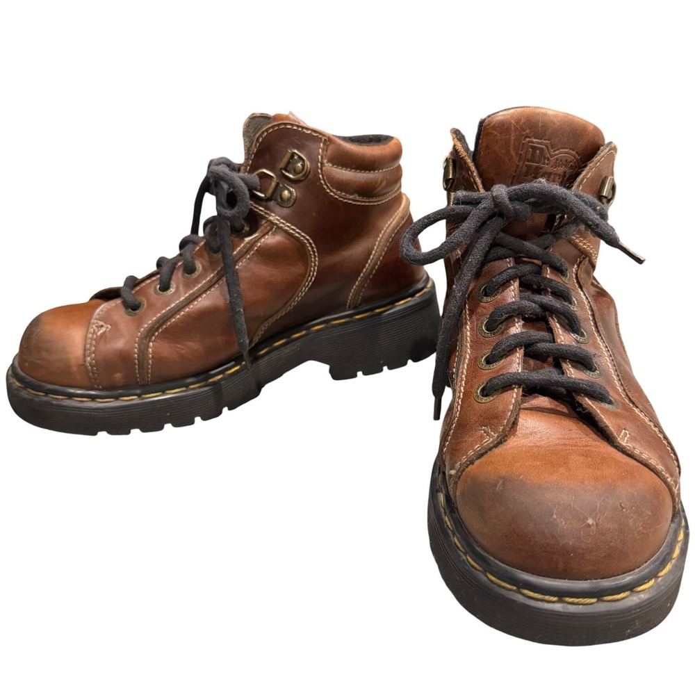 Vintage Dr. Marten Lace Up Leather Boots Womens US 7 UK 5 Grunge Punk Whimsigoth